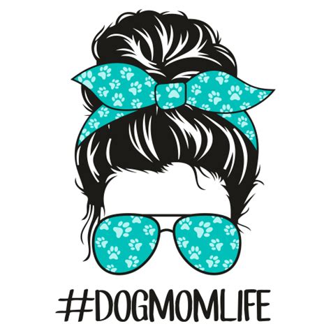 Dog Mom Life Messy Bun Svg Dog Paw Mom Life Vector File Skull Dog