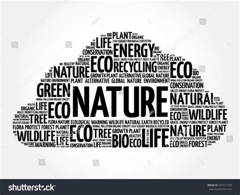 Nature Word Cloud Conceptual Green Ecology Royalty Free Stock Photo