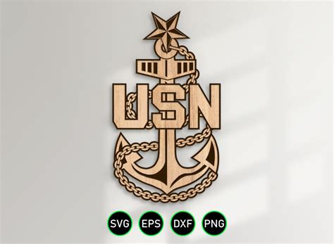 Navy Senior Chief Anchor Svg Usn Senior Cpo E8 Rank Insignia Vector