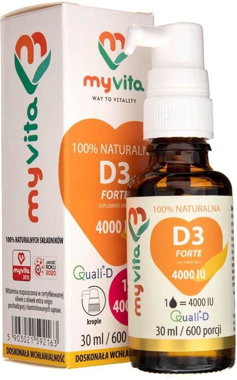 MyVita Witamina D3 Forte 4000 J M Krople 30 Ml Opinie I Ceny Na Ceneo Pl