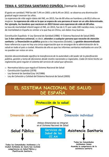 Sistema Sanitario Espa Ol Aron Faran Udocz