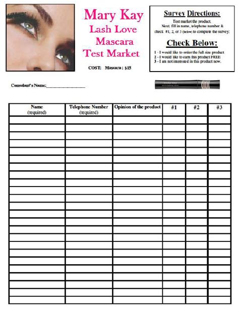 Sample Cards Surveys Mary Kay Cosmetics Mary Kay Samples Lash