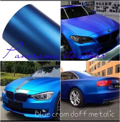 STICKER MATT CHROME METALIC BIRU DOFF SKOTLET MOTOR KROM DOFF STIKER