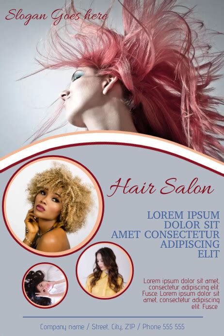 Salon De Coiffure Coiffeur Publicité Dépliant Affiche Modèle Postermywall