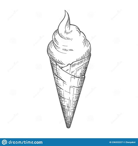 Sorvete De Cone De Wafffle Ilustra O Do Vetor Ilustra O De Gelo