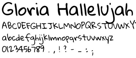 Gloria Hallelujah Font Script Handwritten