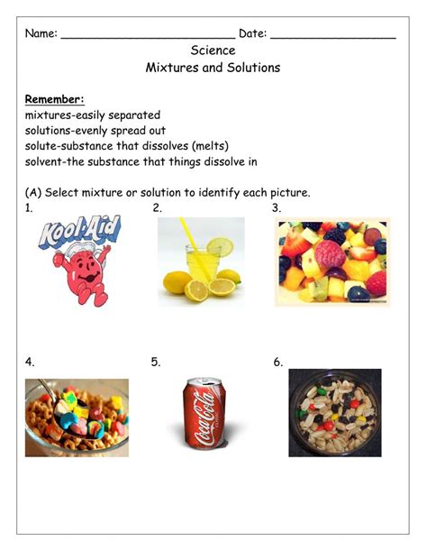 Pure Substances And Mixtures Interactive Worksheet Artofit