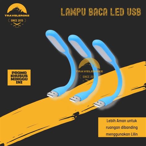 Jual Lampu Baca Led Usb Flexible Elastis Lamp Powerbank Portable