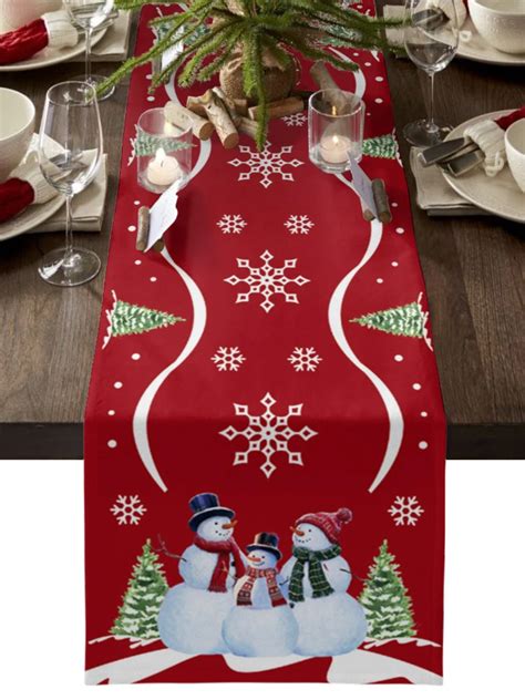 Weihnachten Schneemann Textur Leinen Tisch L Ufer Hochzeit Dekoration