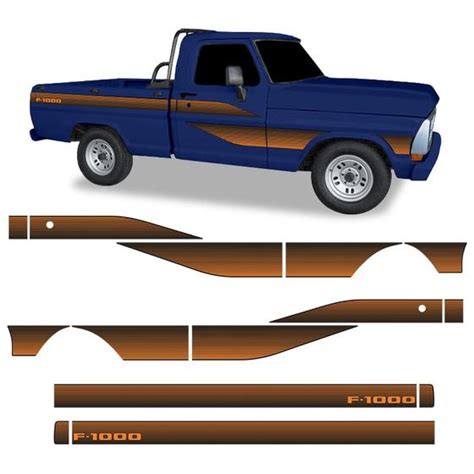 Faixa Ford F 1000 Adesivo Decorativo Lateral Cabine Simples SPORTINOX