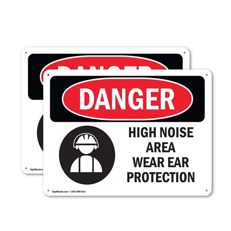 2 Pack High Noise Area Wear Ear Protection Osha Danger Sign 24 Inch X