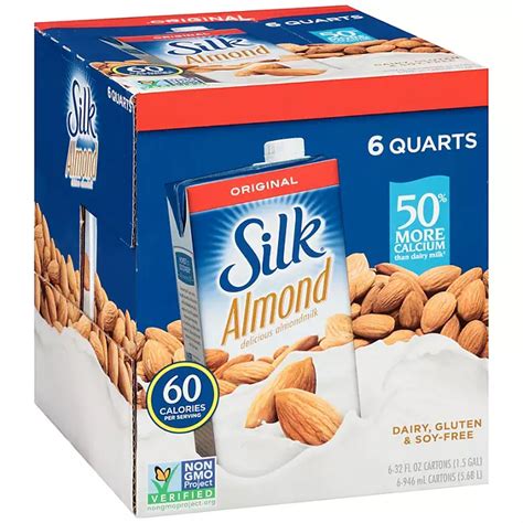 Silk Pure Almond Original Almond Milk 32 Oz 6 Pk Sam S Club