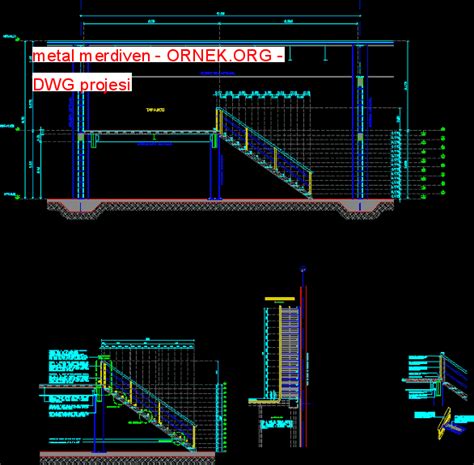 Proje Sitesi Metal Merdiven Autocad Projesi