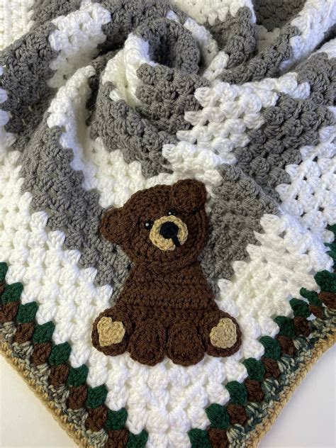 Cuddle Bear Crochet Baby Blanket Crochet Bear Blanket Crochet Animal ...