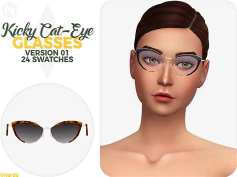 The Sims Resource Kicky Cat Eye Glasses V2