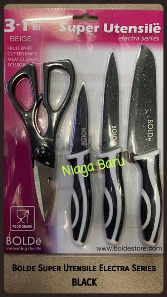 Jual Knife Set Pisau Set 4 Pcs Black Bolde Super Utensile Electra