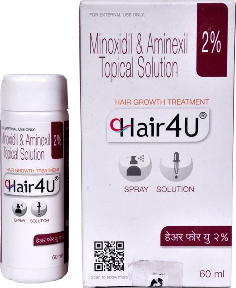 Hair 4U Minoxidil And Aminexil Topical Solution Packaging Size 60 Ml