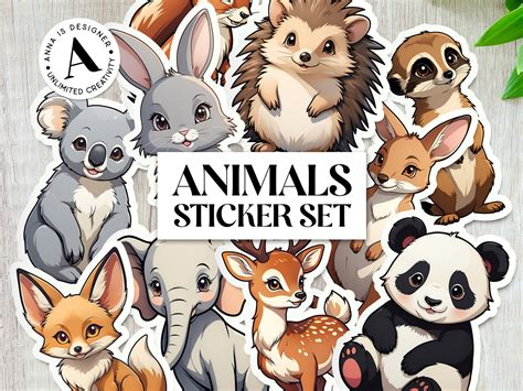 Cute Animals Stickers for Kids by Anna Ton on Dribbble