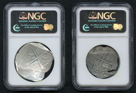 1622 Sao Jose Shipwreck - 2 Coin Set (1589-1617)MO F Mexico 4 & 8 Reales Spanish Colonial Silver ...