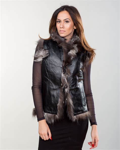 Double Sided Silver Fox Fur Vest Real Fur Coats And Accessories