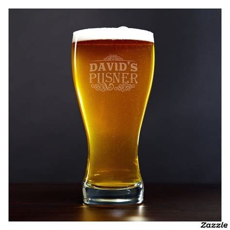 Engraved Cassidy 20 Oz Pilsner Beer Glass Zazzle Engraved Beer