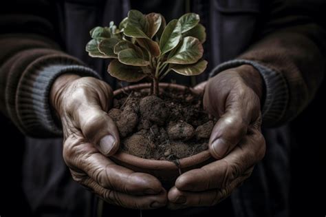 Premium Photo Person Holding Potted Plant With Dirt In It S Hands