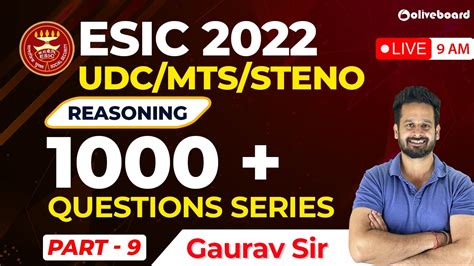 Esic Udc Mts Steno Reasoning Questions Part Esic