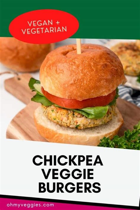 Chickpea Veggie Burgers Oh My Veggies