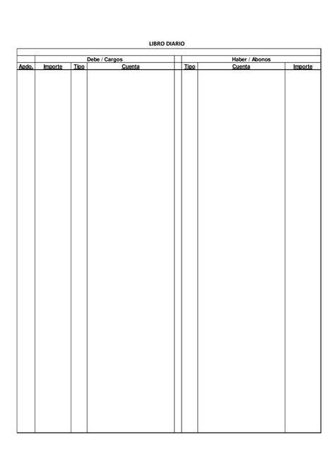 Plantilla Libro Diario Apuntes De Contabilidad Docsity