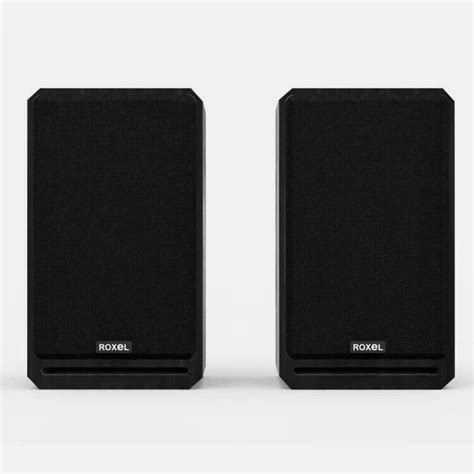 Roxel RBS300 Bookshelf Speaker Set 150W Black Wood Effect 2 X 75W