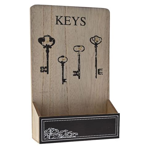 Wooden key box with 4 hooks