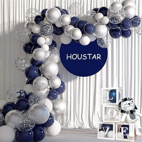 Kit Arche Ballon Bleu 99 Pices Kit Arche Guirlande Ballons Bleu Argent