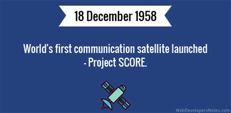 World’s first communication satellite launched