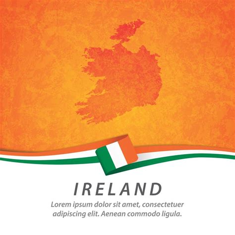 Ireland flag with map 2711249 Vector Art at Vecteezy