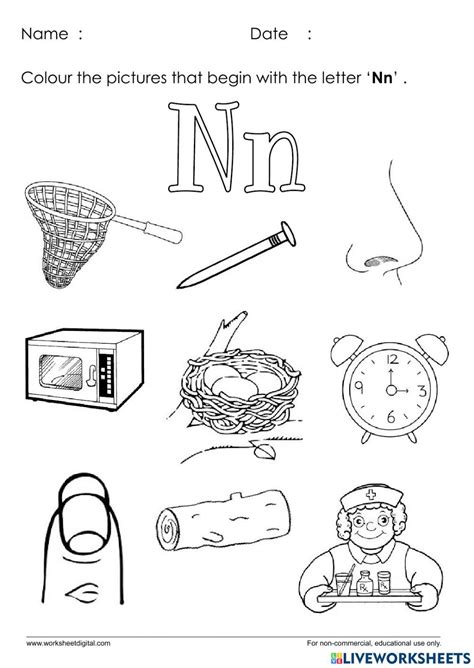 Phonics Letter N Worksheet Letter N Worksheet Beginning Sounds