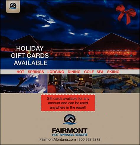 Holiday Gift Cards Available Fairmont Hot Springs Resort Anaconda MT