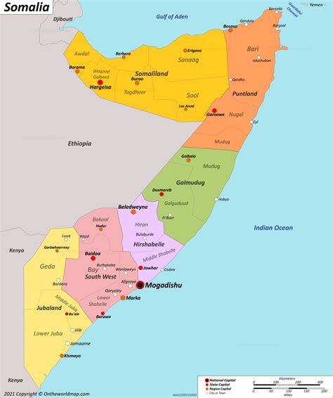 Somalia Map With Cities