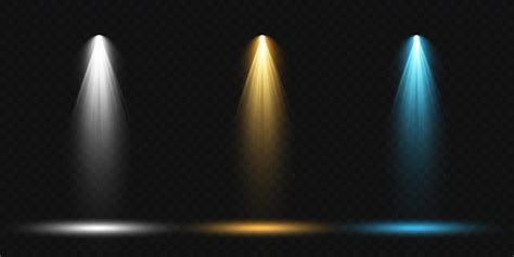 Set Of Colored Spotlights On A Transparent Background Bright Lighting