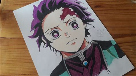 How To Draw Demon Slayer Tanjiro Kamado Demon Slayer Youtube