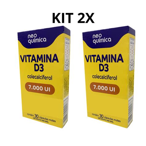 Vitamina D3 7000 Ui Kit C 2 30 Capsulas Moles 7 000 Neo Quimica