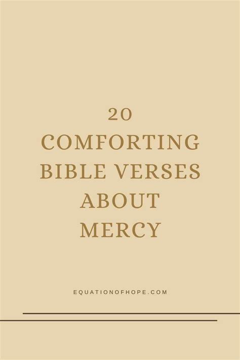 20 Comforting Bible Verses About Mercy Equationofhope