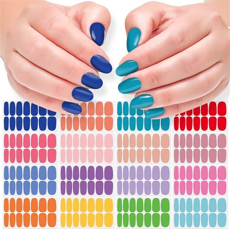 Amazon DANNEASY 16 Sheets Nail Polish Stickers Full Nail Wraps For