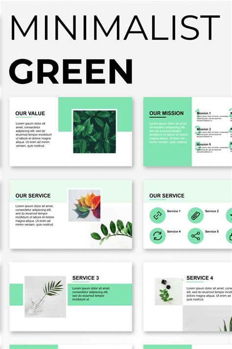 Minimalist Green Presentation PowerPoint template | Powerpoint ...