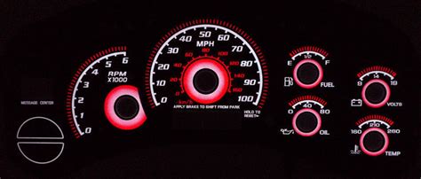 Red Glow Gauge Face Overlay For Chevy Suburban Tahoe Silverado Lt