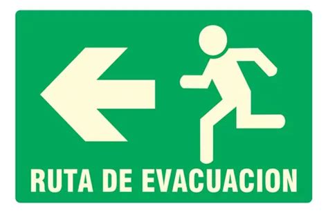 Señalamiento Letrero 20x25 Ruta De Evacuación Izquierda en venta en