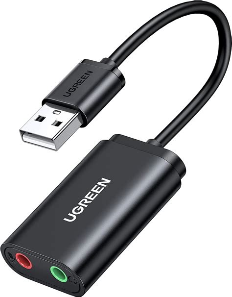 UGREEN Adaptador de audio USB con tarjeta de sonido estéreo externa con