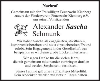 Traueranzeigen Von Alexander Sascha Schmunk Trauer Anzeigen De