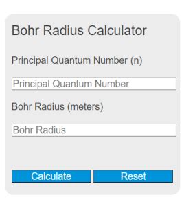 Bohr Radius Calculator - Calculator Academy