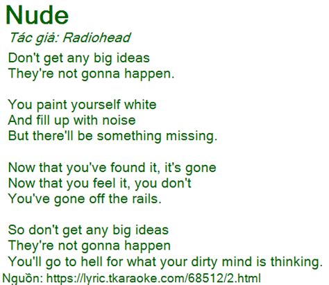Lời bài hát Nude Radiohead có nhạc nghe