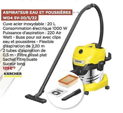 Promo Aspirateur eau et poussières wd4 sv 20 5 22 kärcher chez Bricomarché